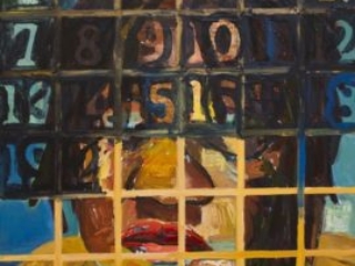 Time by Beverly McIver, oil on canvas, 36 x 36 at Craven Allen Gallery