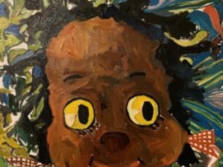 Wanting to Be by Beverly McIver, oil on canvas, 20 x 20 at Craven Allen Gallery