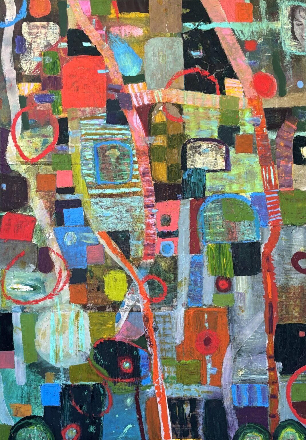 A Love Supreme by John Beerman, mixed media on linen, 78 x 54, $48,000