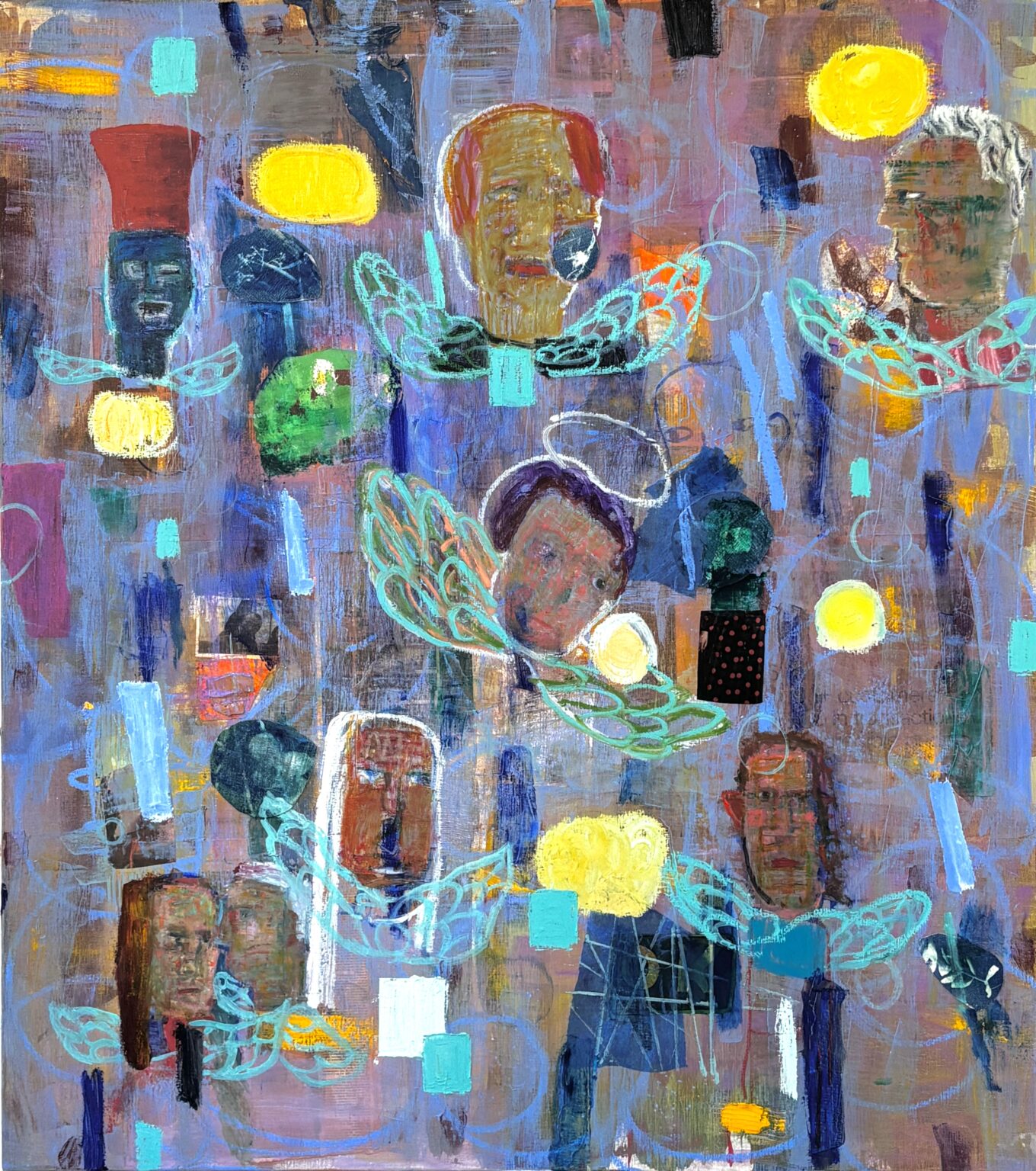 Angels Among Us by John Beerman, mixed media on linen, 52 x 46, $36,000