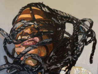 Defiant by Beverly McIver, oil on canvas, 48 x 48 at Craven Allen Gallery  50,000