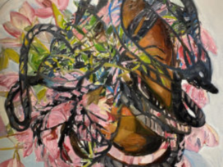 Pink and Black by Beverly McIver, oil on canvas, 30 x 30 at Craven Allen Gallery  30,000