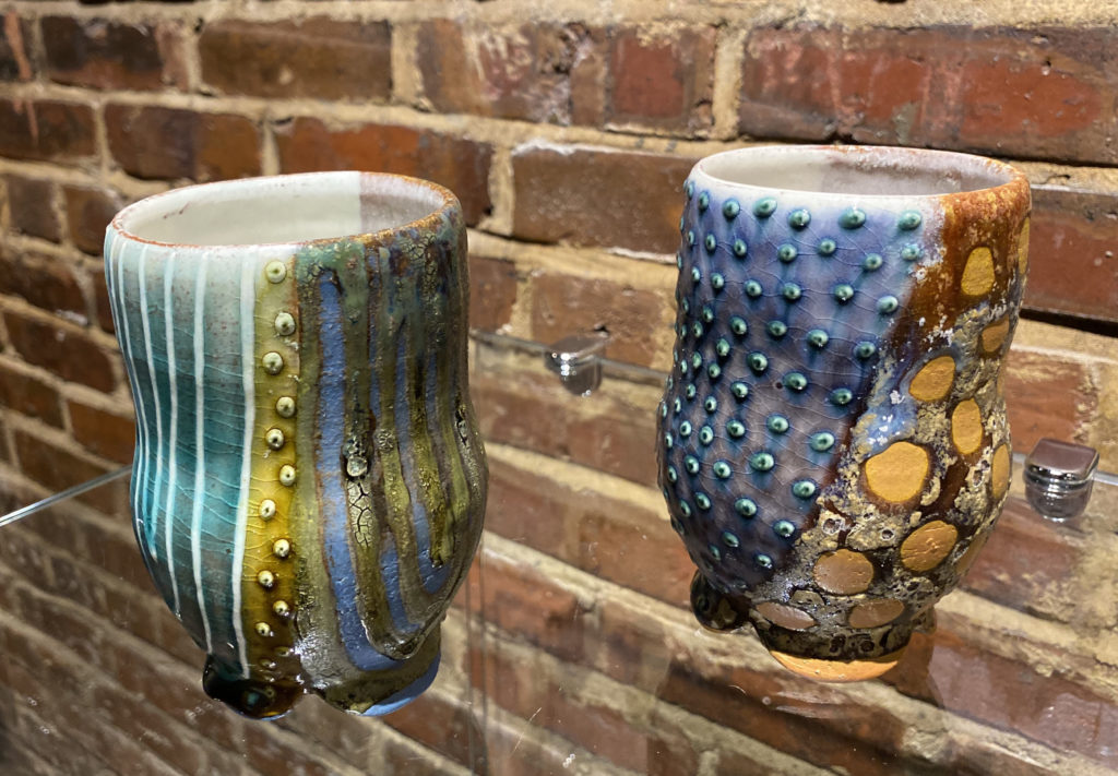 Cups by Ronan Peterson, red earthenware, 5 x 2.75 x 2.75 at Craven Allen Gallery  50 each