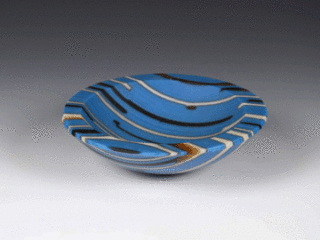 Fused Glass Blue Bowl by Shawhan Lynch at Craven Allen Gallery Fused Glass Blue Bowl by Shawhan Lynch at Craven Allen Gallery