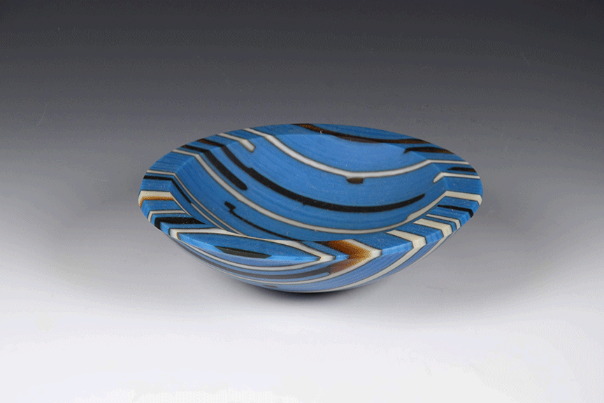 Fused Glass Blue Bowl by Shawhan Lynch at Craven Allen Gallery