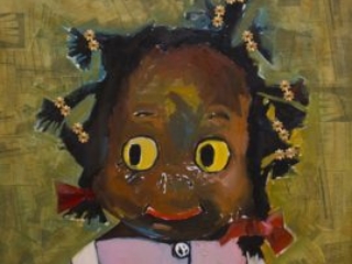 Doll Baby , oil on canvas 30 x 30 by Beverly McIver at Craven Allen Gallery