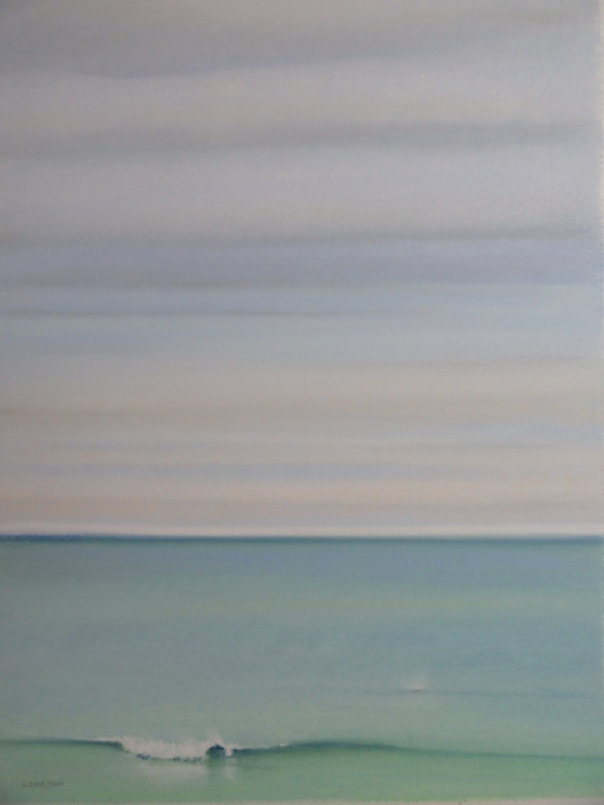 Dolphin Spout by Sue Sneddon pastel 13 x 9 framed size 20.5 x 16.5 950