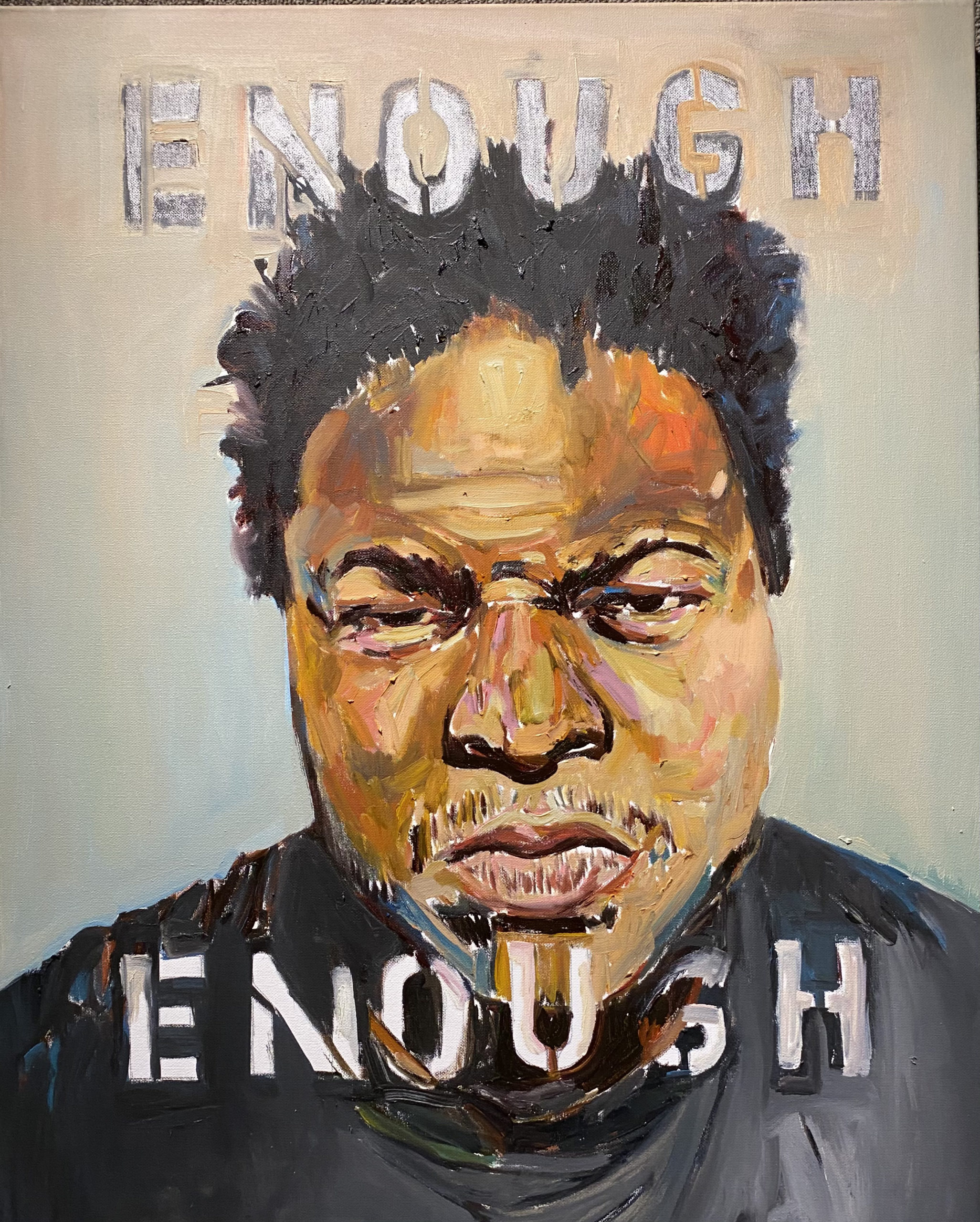 Enough by Beverly McIver, oil on canvas, 30 x 24 at Craven Allen Gallery  25,000