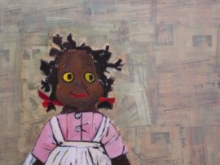 For Little Girls, oil on canvas 30 x 30 by Beverly McIver at Craven Allen Gallery