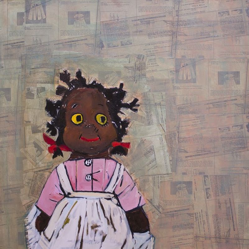 For Little Girls, oil on canvas 30 x 30 by Beverly McIver at Craven Allen Gallery