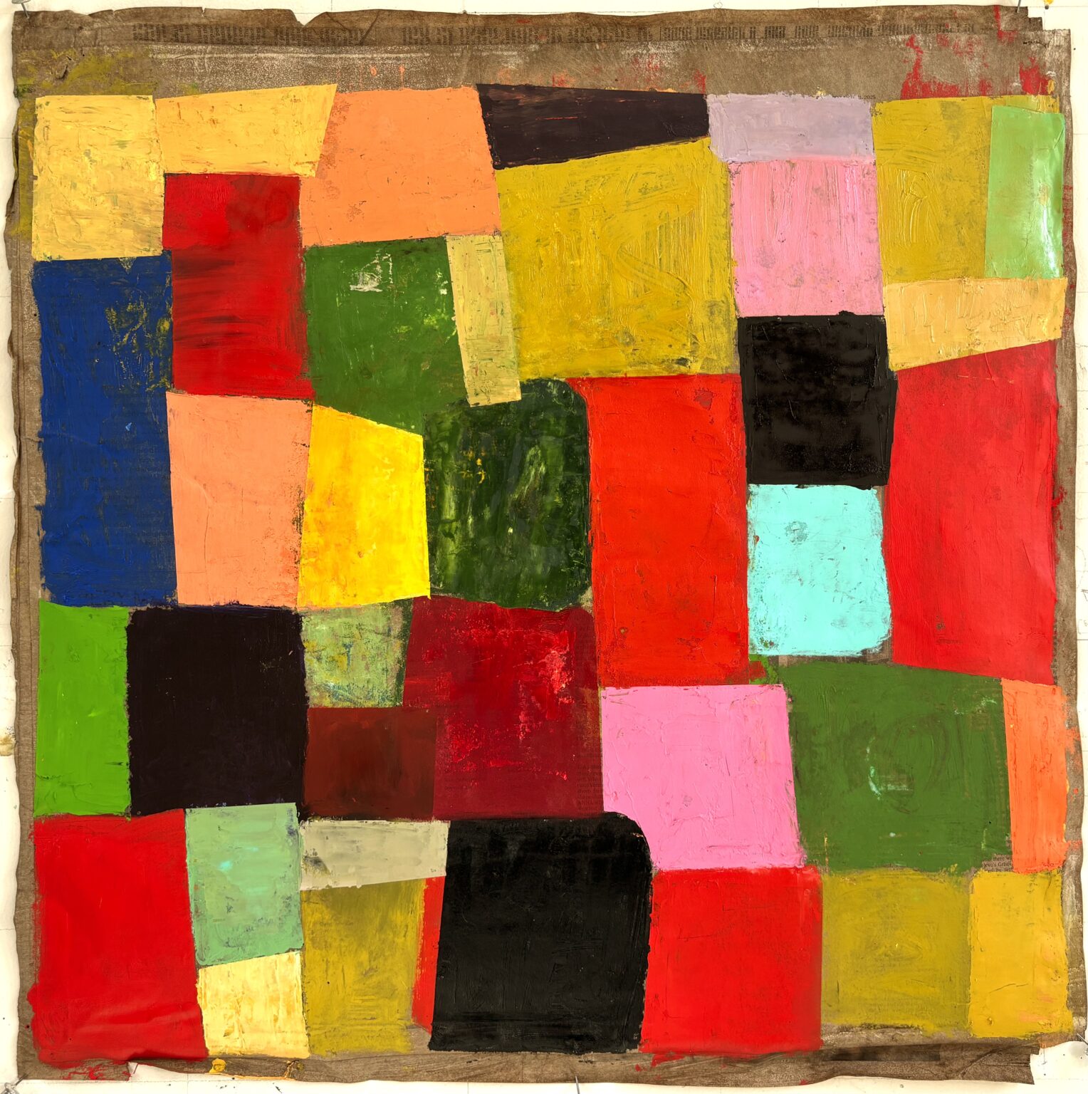 Full on Color #3 by John Beerman, mixed media on paper, 23 x 23, $7,400