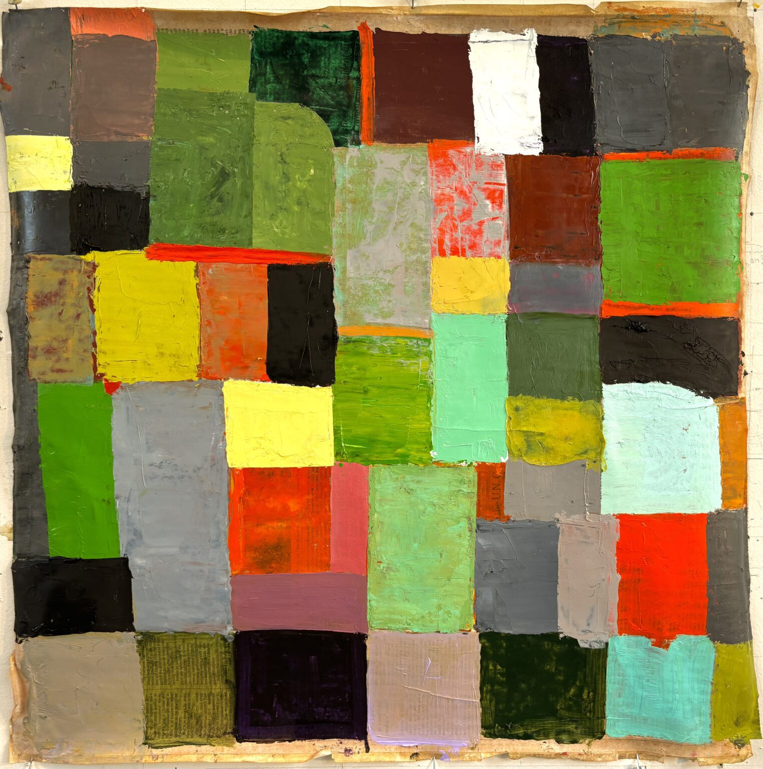 Full on Color #4 by John Beerman, mixed media on paper, 22 x 22, $7,100