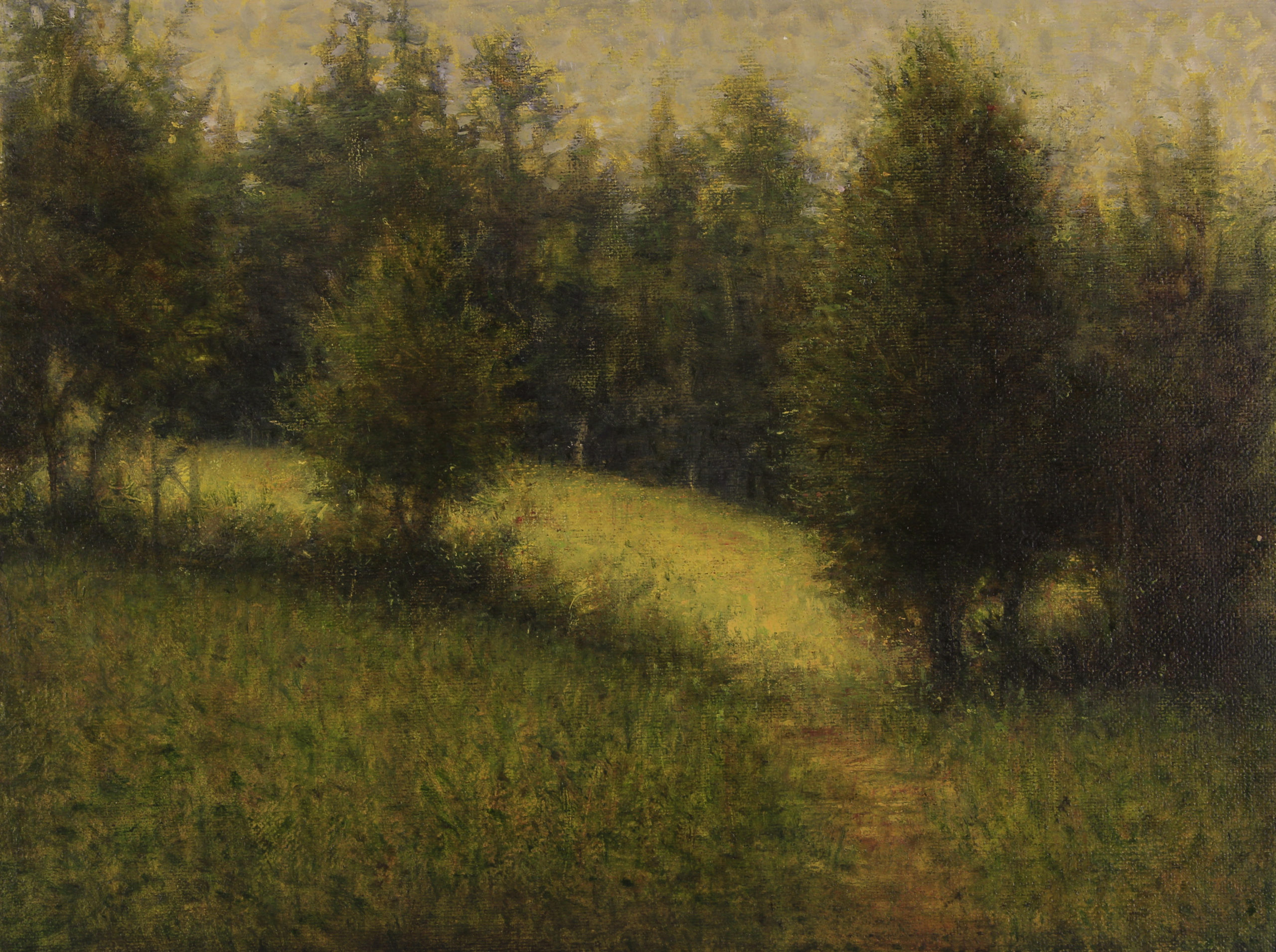 Upper Meadow by Gerry O’Neill, oil on canvas, 9×12 at Craven Allen Gallery