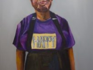 Happy Renee. oil on canvas 48&times;36 by Beverly McIver at Craven Allen Gallery