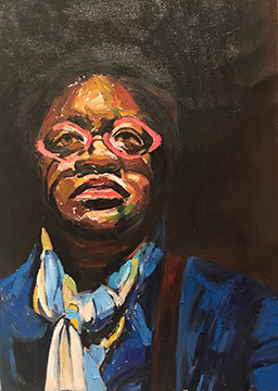 Self Portrait, Oil on Canvas, 22 x 31 by Beverly McIver at Craven Allen Gallery