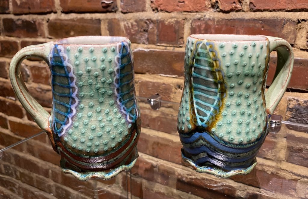Curvy Mugs by Ronan Peterson, red earthenware, 5.25 x 2.75 x 2.75 at Craven Allen Gallery   60 each