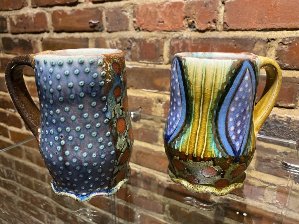 Curvy Mugs by Ronan Peterson, red earthenware, 5.25 x 2.75 x 2.75 at Craven Allen Gallery   60 each