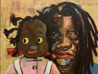 Daughter to Daughter by Beverly McIver, oil on canvas,30 X 30 at Craven Allen Gallery