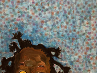 Bright Eyes by Beverly McIver, oil on canvas, 30 X 30at Craven Allen Gallery