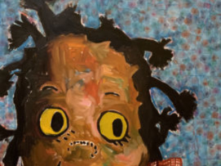 Easy Rider by Beverly McIver, oil on canvas, 30 X 30 at Craven Allen Gallery