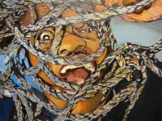 Lonnie Screaming by Beverly McIver oil on canvas  36 x 48   45,000
