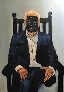 Larry inspired by Francis Bacon, Oil on Canvas 34 x42 Branden, Oil on Canvas 30 x 30  by Beverly McIver at Craven Allen Gallery