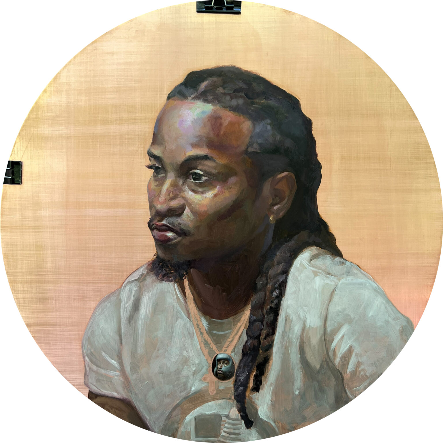 Jalen by Alia El-Bermani, oil on copper, 20 x 20, 8,000