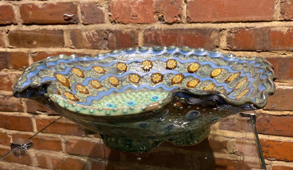 Octopod Bowl by Ronan Peterson, red earthenware and layered slips, 4.5 x 15 x 15 at Craven Allen Gallery  400