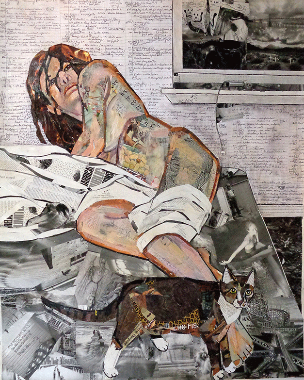 You-Are-Here, collage, 33 x 46 by Kathryn DeMarco at Craven Allen Gallery