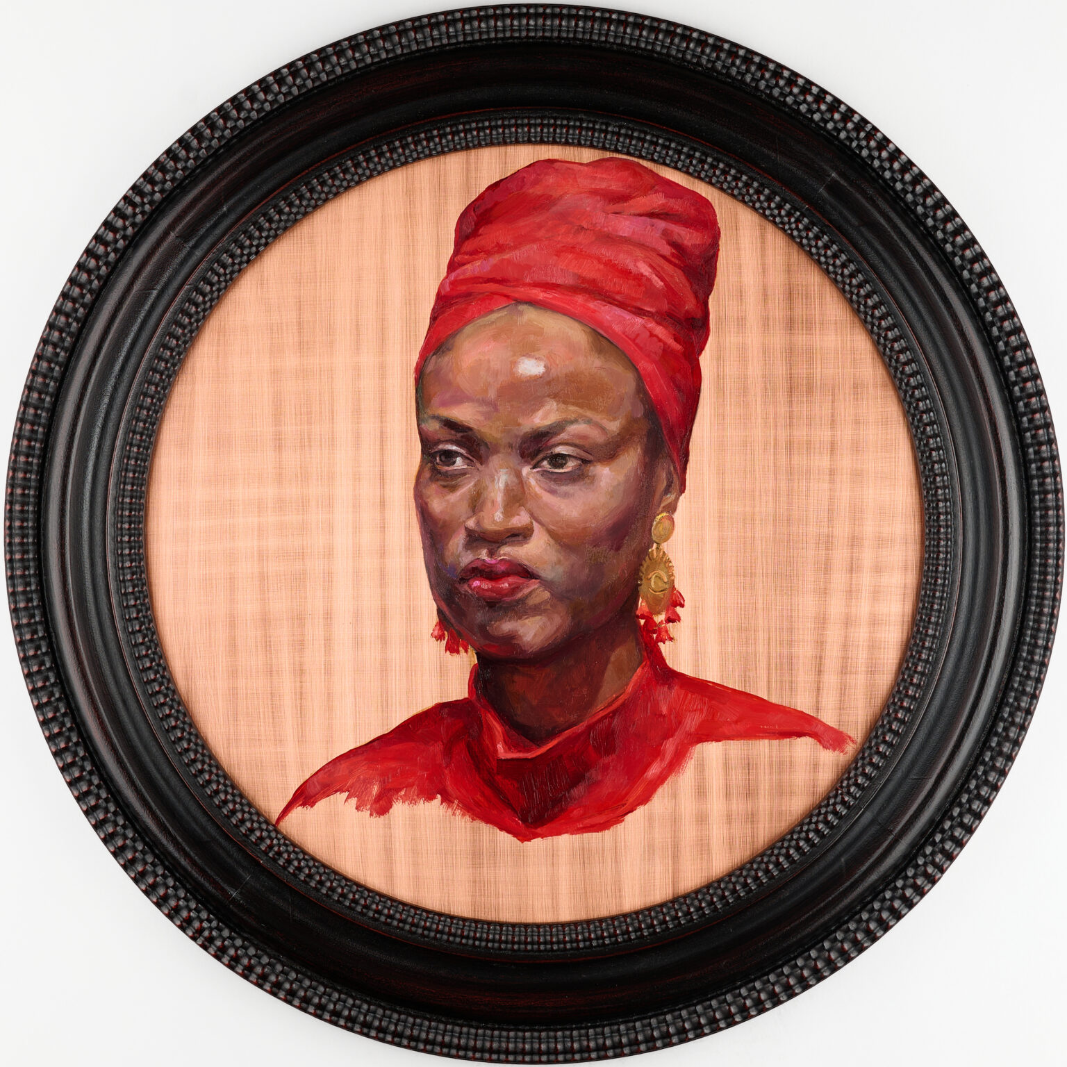 Samantha by Alia El-Bermani, oil on copper, 20 x 20, 8,000
