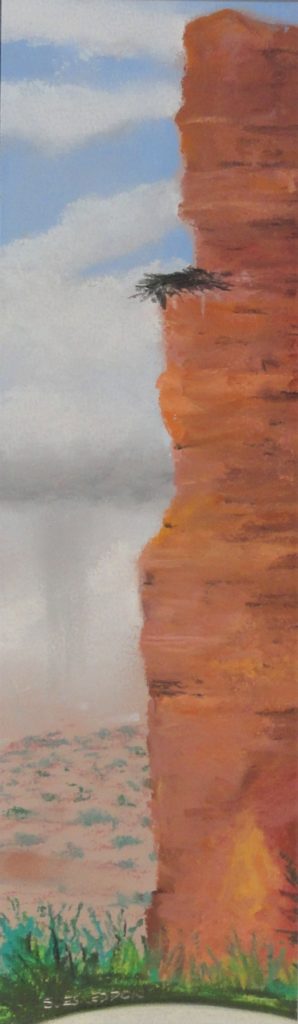 Sedona Bathtub by Sue Sneddon pastel 8.5 x 2.75 framed size 16 x 19  at Craven Allen Gallery  350