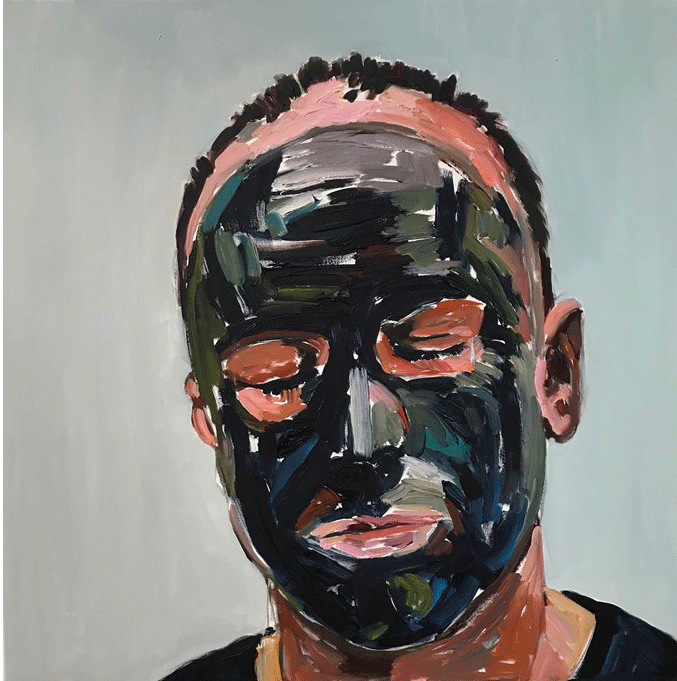 Branden, Oil on Canvas 30 x 30  by Beverly McIver at Craven Allen Gallery