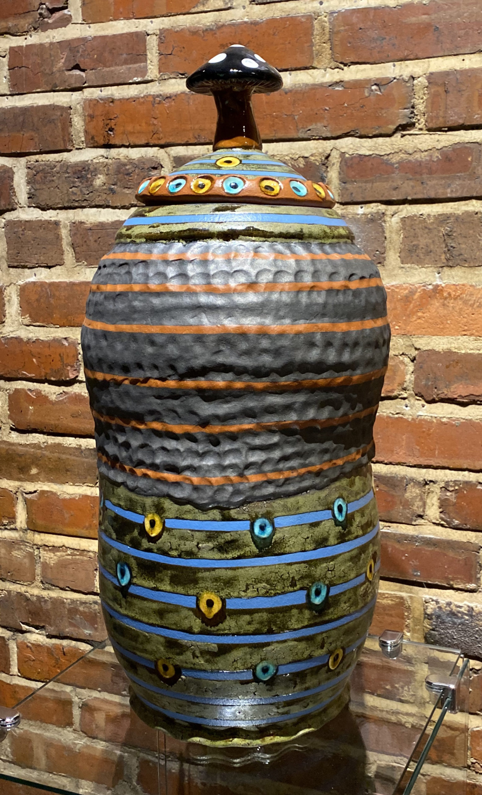 Stump Gall Rice Jar by Ronan Peterson, red earthenware, 24 x 8 x 10 at Craven Allen Gallery 2000