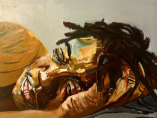 Sweet Dreams by Beverly McIver, oil on canvas, 30 x 30 at Craven Allen Gallery  30,000