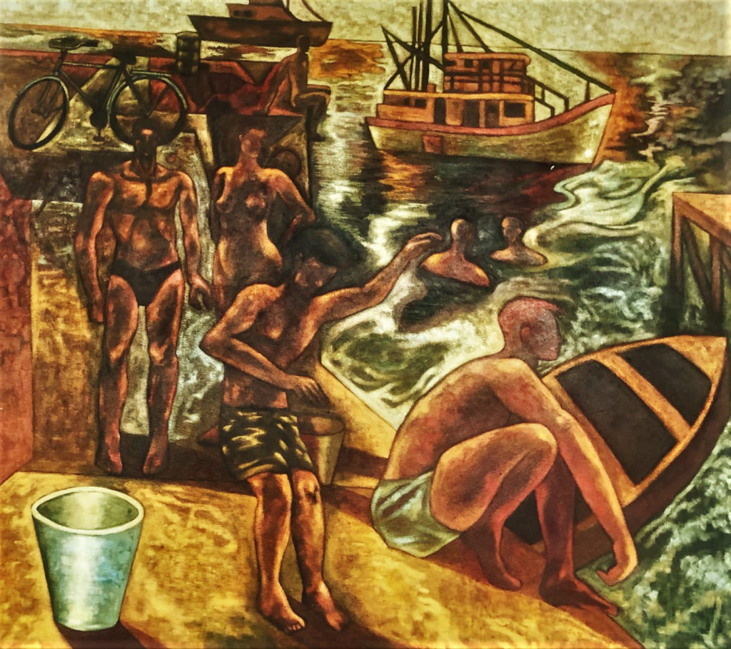 The Pier by Michael Tice oil on canvas 62 x 68 at Craven Allen Gallery