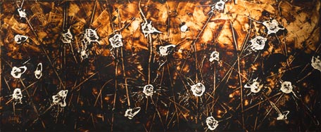 Thicket XII, mixed media, 72 x 30 by Thomas Sayre at Craven Allen Gallery