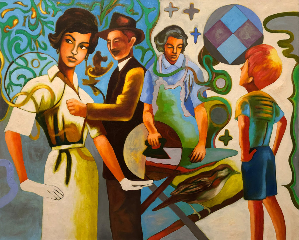 Getting Acquainted by Michael Tice 32” x 40” oil on canvas 2400