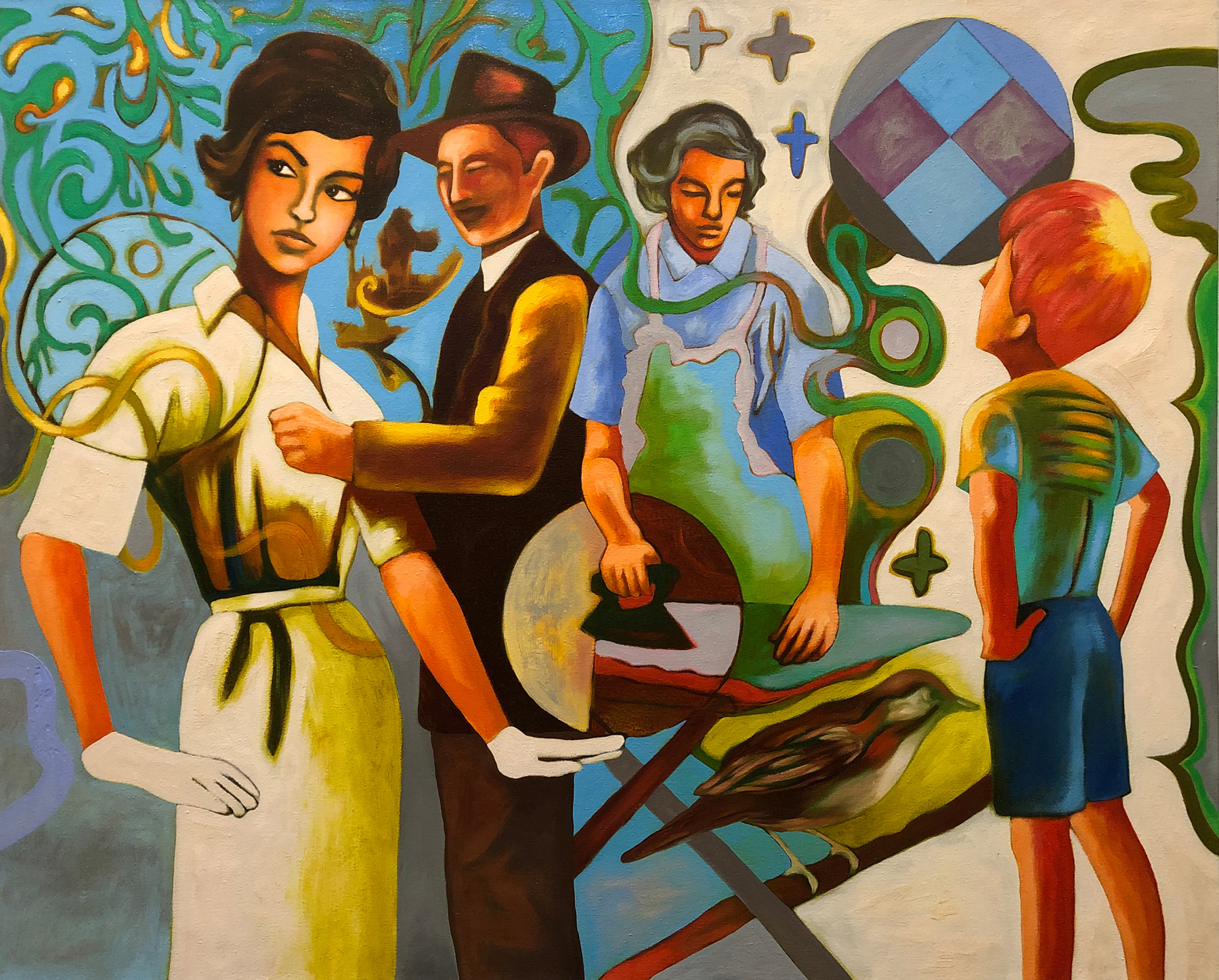 Getting Acquainted by Michael Tice 32” x 40” oil on canvas 2400