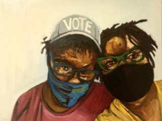Together by Beverly McIver, oil on canvas, 30 x 40 at Craven Allen Gallery  30,000