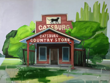 Catsburg County Store. oil on canvas, 30 x 30 by Rachel Campbell at Craven Allen Gallery