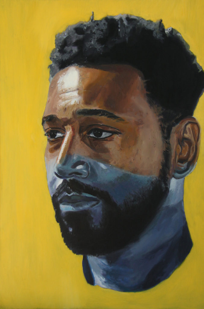 Stephanies Fiance As An Icon of Piety by William Paul Thomas Oil on Canvas 36 x 24 4000
