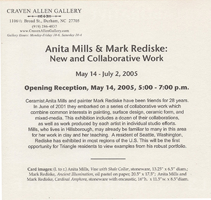 ANITA MILLS & MARK REDISKE: NEW AND COLLABORATIVE WORK