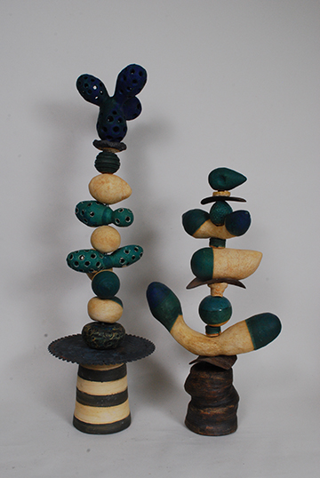 Memory Stacks, mixed media pottery by Larry Downing