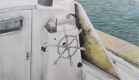 Study in White, acrylic on canvas, 20 x 34 by Tony Alderman at Craven Allen Gallery