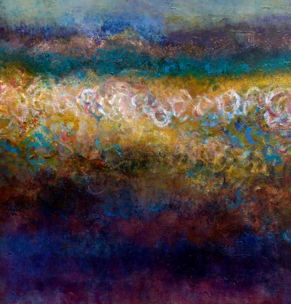 The Sun is Going Down by PEg Bachenheimer, oil on panel, 24×24 at Craven Allen Gallery   800